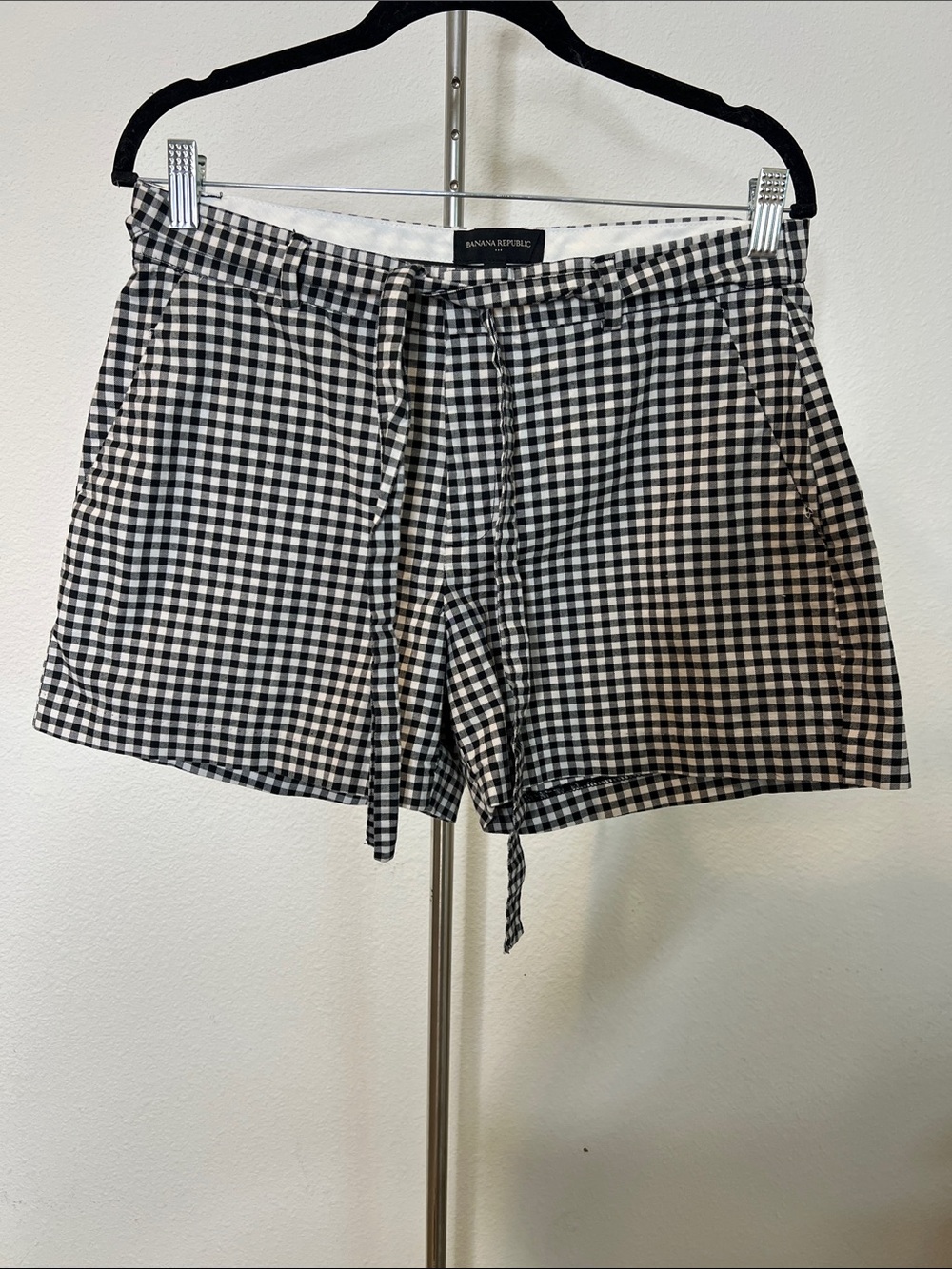 Banana Republic Black and White Gingham Shorts